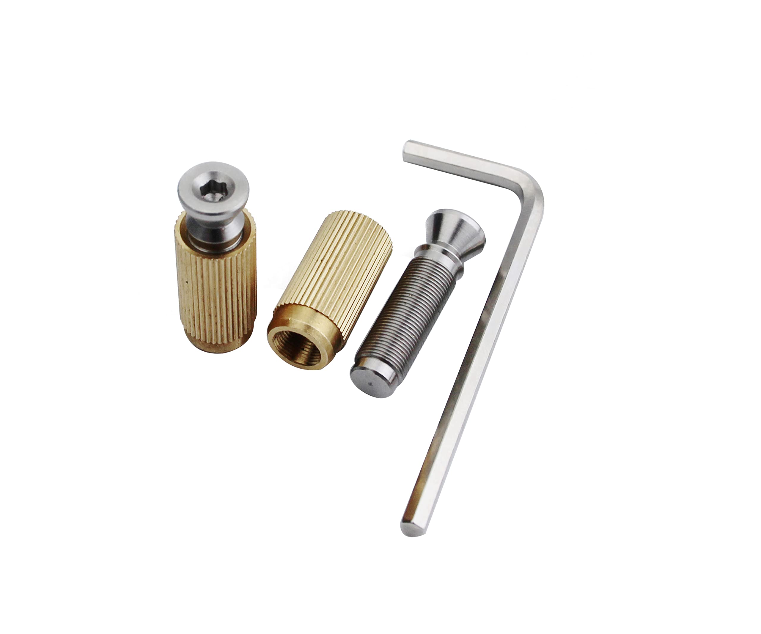 Guyker Tremolo Bridge Studs & Anchors Bridge Posts, Pure Steel and Brass Mounting Bolt Screw Inserts with 7mm Post Studs for Ele